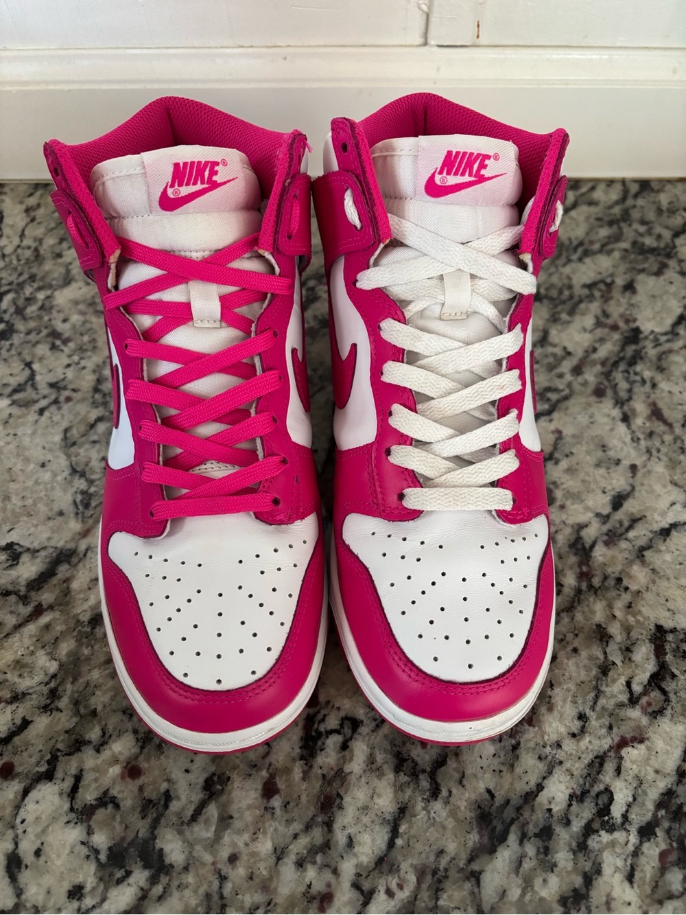 Nike Women’s High-Top Sneakers - White & Hot Pink - Picture 2 of 14